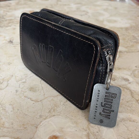 Rare 1980s RUGBY Utility Leather Case Made in Canada - Picture 1 of 11